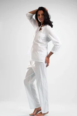 La Cera™ La Cera Long Sleeve Lace Trim Pajama Set
