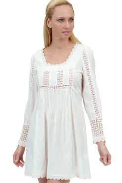 La Cera™ La Cera Long Sleeve Lace Yoke Top