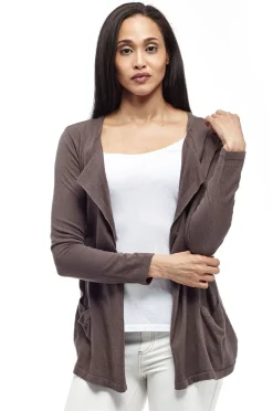 La Cera™ La Cera Long Sleeve Waterfall Cardigan