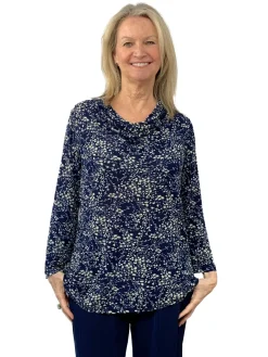 La Cera™ La Cera Lucerne Floral Cowl Neck Top