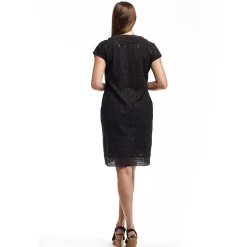 La Cera™ La Cera Medallion Lace Cap Sleeve Dress