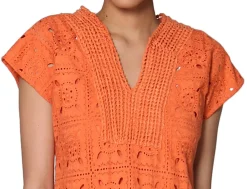 La Cera™ La Cera Medallion Lace Cap Sleeve Dress