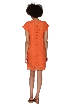 La Cera™ La Cera Medallion Lace Cap Sleeve Dress