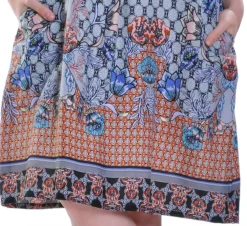 La Cera™ La Cera Multi Print Sleeveless Dress