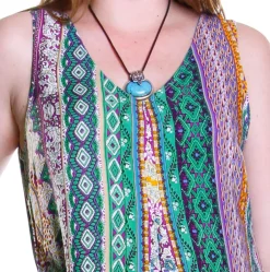 La Cera™ La Cera Multi Print Sleeveless Dress