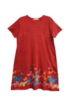 La Cera™ La Cera Novelty Floral Butterfly Print Short Sleeve Plus Size Dress