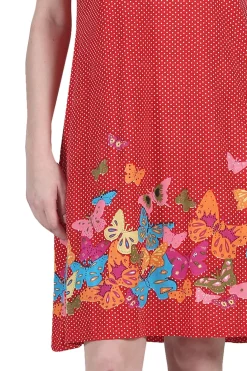 La Cera™ La Cera Novelty Floral Butterfly Print Short Sleeve Plus Size Dress