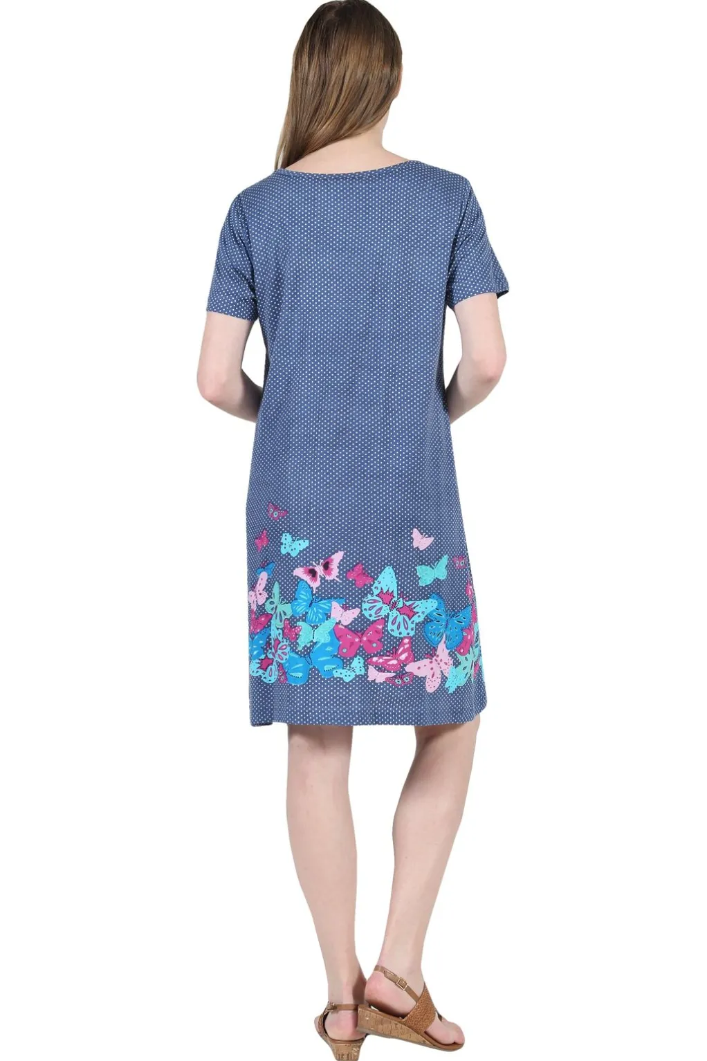 La Cera™ La Cera Novelty Floral Butterfly Print Short Sleeve Plus Size Dress