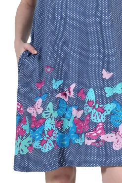 La Cera™ La Cera Novelty Floral Butterfly Print Short Sleeve Plus Size Dress