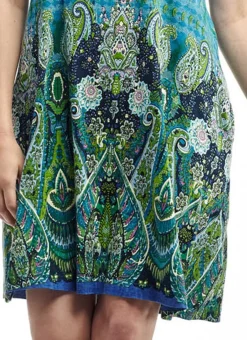 La Cera™ La Cera Novelty Paisley Print Short Sleeve Dress