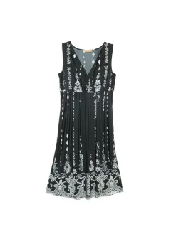 La Cera™ La Cera Paisley Border Print Sleeveless Printed Maxi Dress