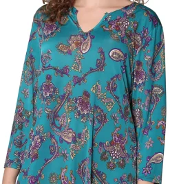La Cera™ La Cera Paisley Print Long Sleeve Dress
