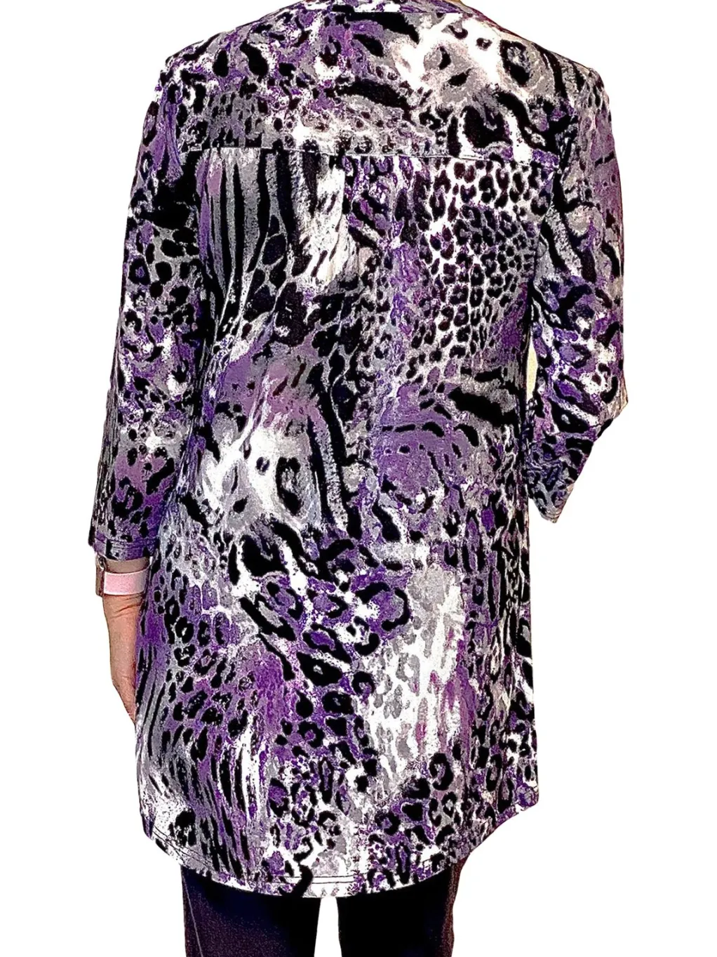 La Cera™ La Cera Pleat Front Animal Printed Tunic