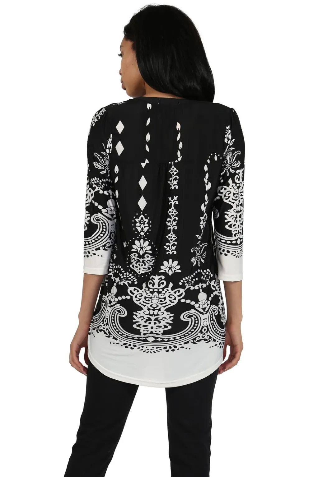 La Cera™ La Cera Pleat Front Printed Tunic