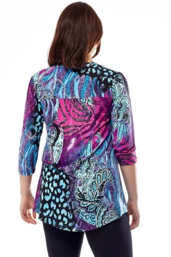 La Cera™ La Cera Pleat Front Printed Tunic