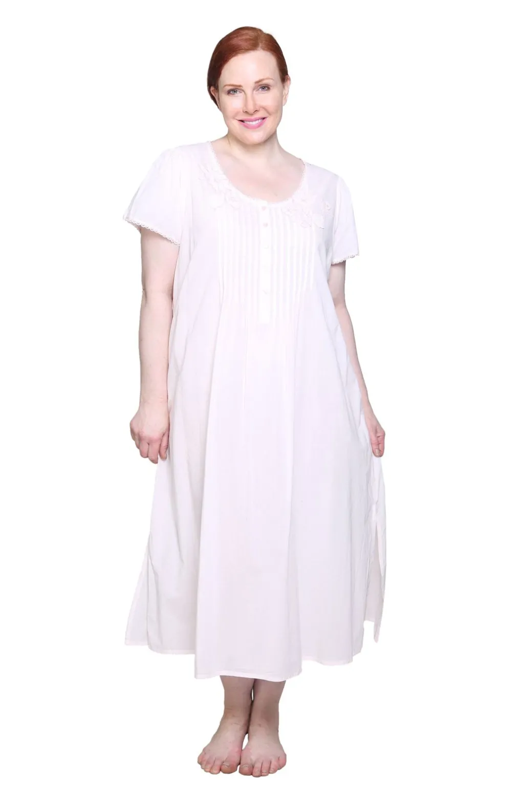 La Cera™ La Cera Plus Size 100% Cotton Lace Applique Gown