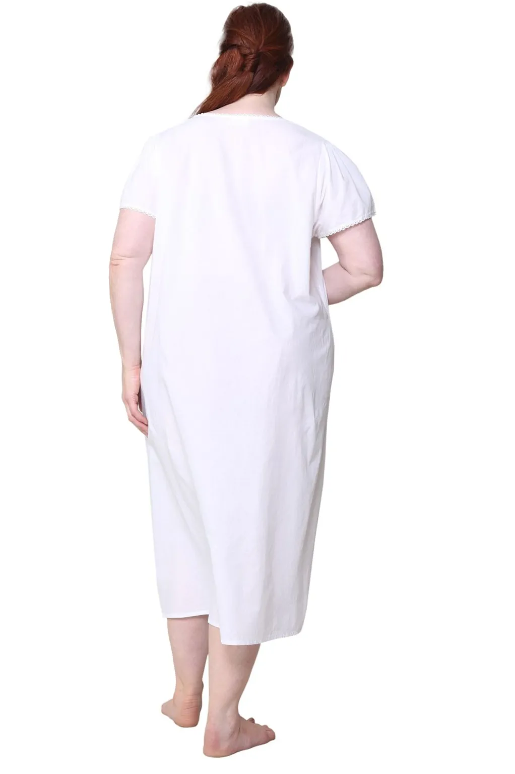 La Cera™ La Cera Plus Size 100% Cotton Lace Applique Gown