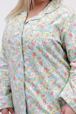 La Cera™ La Cera Plus Size Floral Flannel Pj Set