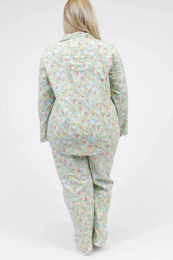 La Cera™ La Cera Plus Size Floral Flannel Pj Set