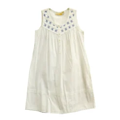 La Cera™ La Cera Plus Size Lattice Yoke Chemise With Embroidery