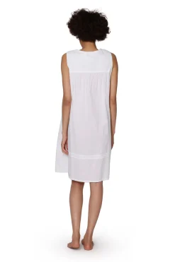 La Cera™ La Cera Plus Size Lattice Yoke Chemise With Embroidery