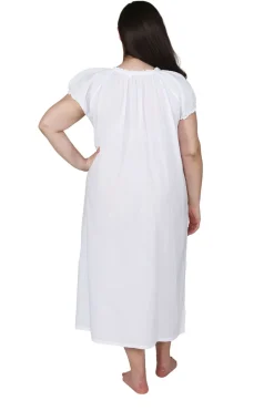 La Cera™ La Cera Plus Size Puff Sleeve Peasant Neckline Gown