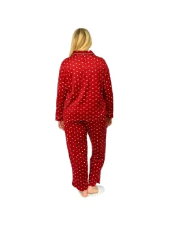 La Cera™ La Cera Plus Size Sheered Minky Fleece Pj Set