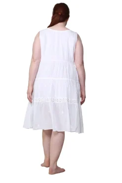 La Cera™ La Cera Plus Size Sleeveless Tiered Chemise
