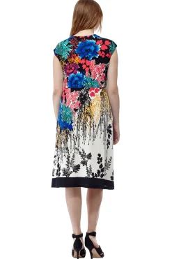 La Cera™ La Cera Print Cross-Over Front Dress