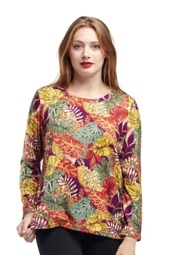 La Cera™ La Cera Printed Multi-Colored Printed Top