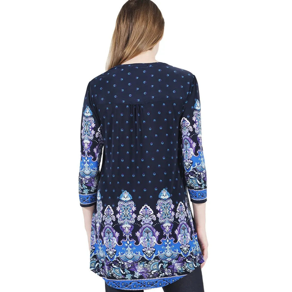La Cera™ La Cera Renaissance Paisley Print Tunic