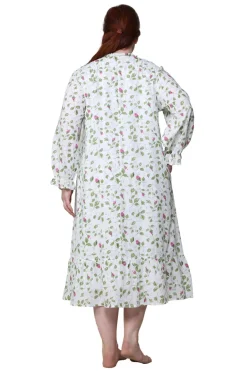La Cera™ La Cera Rose Vine 100% Cotton Robe - Plus Size