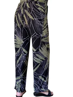La Cera™ La Cera Savannah Palm Print Cropped Pant