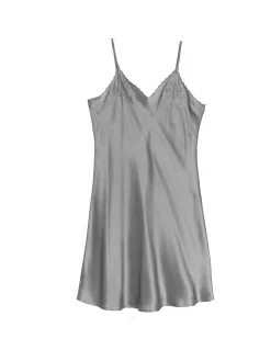 La Cera™ La Cera Short Silk Chemise