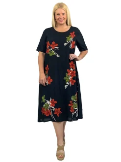 La Cera™ La Cera Short Sleeve A-Line Dress