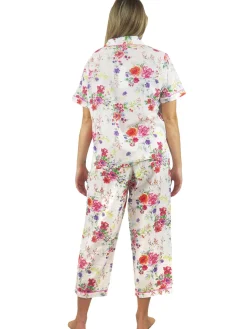 La Cera™ La Cera Short Sleeve Floral Cotton Pajama Set