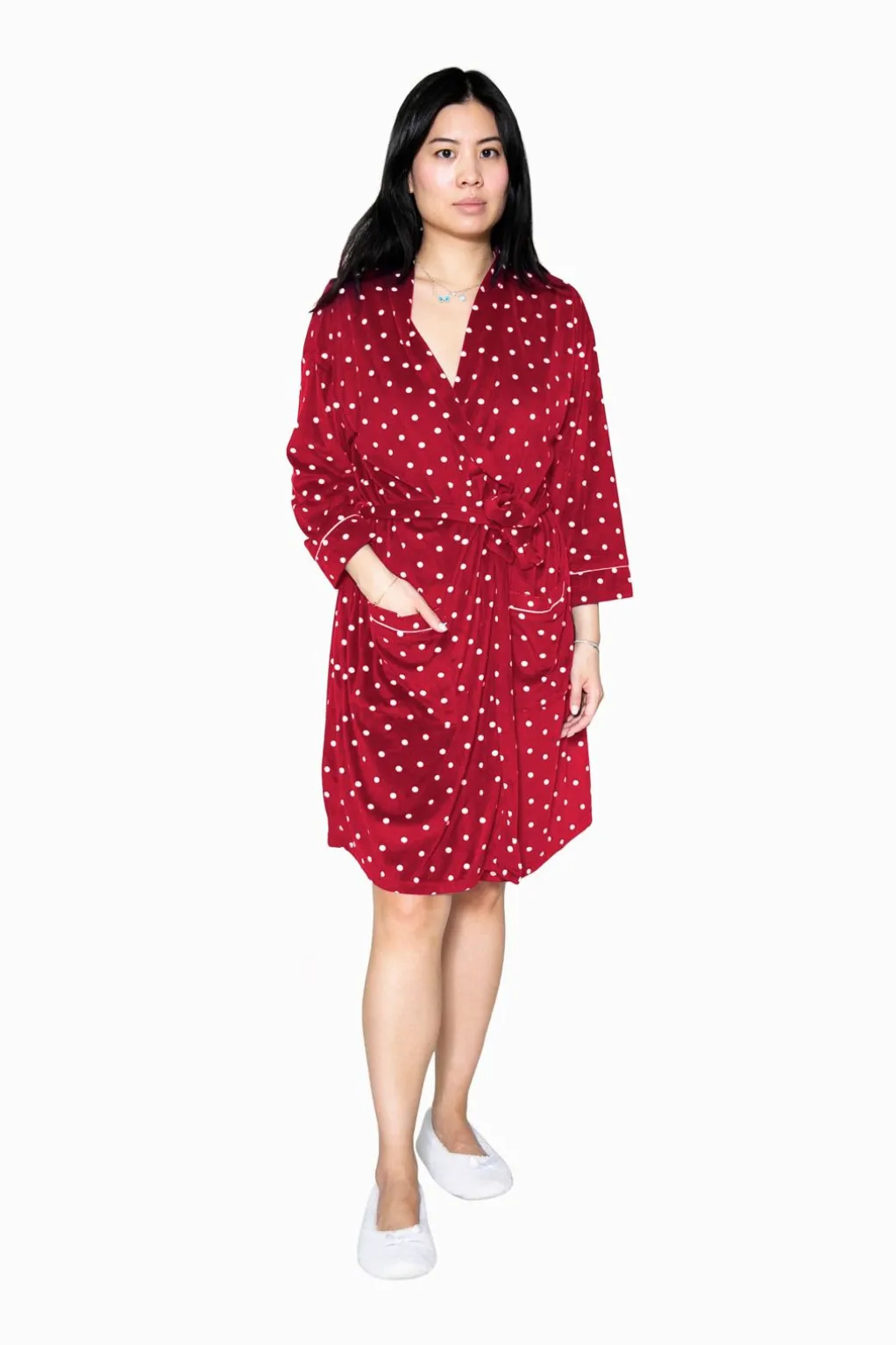 La Cera™ La Cera Silky Shee Minky Kimono Robe