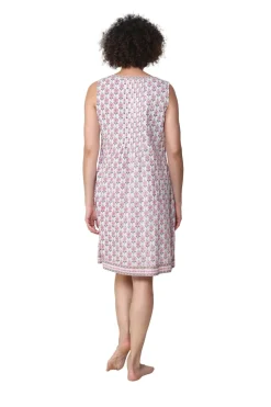 La Cera™ La Cera Sleeveless 100% Cotton Print Chemise