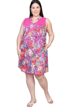 La Cera™ La Cera Sleeveless Short Floral Plus Size Sundress