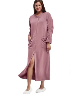 La Cera™ La Cera Snap Front Fleece Robe