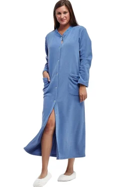 La Cera™ La Cera Snap Front Fleece Robe