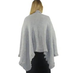 La Cera™ La Cera Solid Split Poncho Shawl