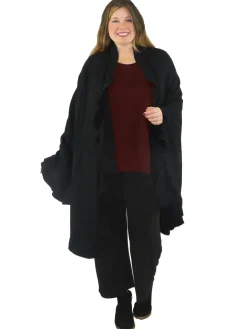 La Cera™ La Cera Solid Split Poncho Shawl