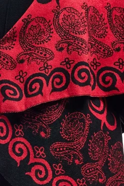 La Cera™ La Cera Swirl Patterned Shawl Poncho