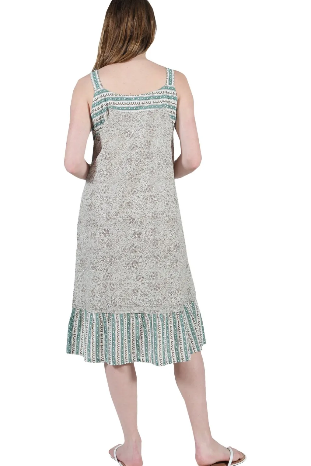 La Cera™ La Cera Vintage Print Pleat Front Gown