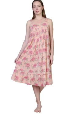 La Cera™ La Cera Vintage Print Pleat Front Gown