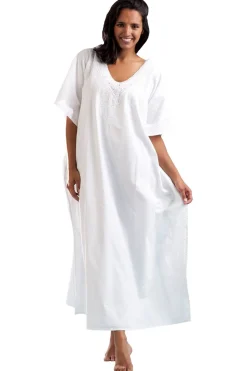 La Cera™ La Cera V-Neck Crochet Caftan