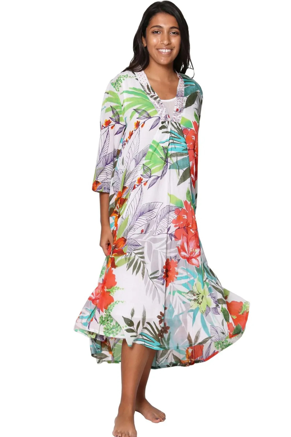 La Cera™ La Cera Women'S High-Low Printed Caftan