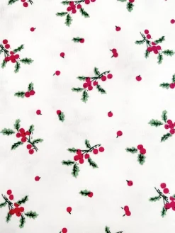 La Cera™ Long Sleeve Cotton Knit Mistletoe Nightgown