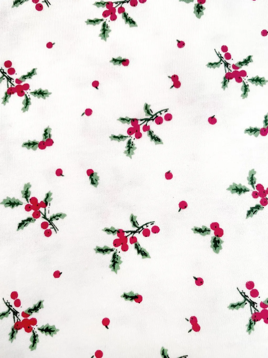 La Cera™ Long Sleeve Cotton Knit Mistletoe Nightgown